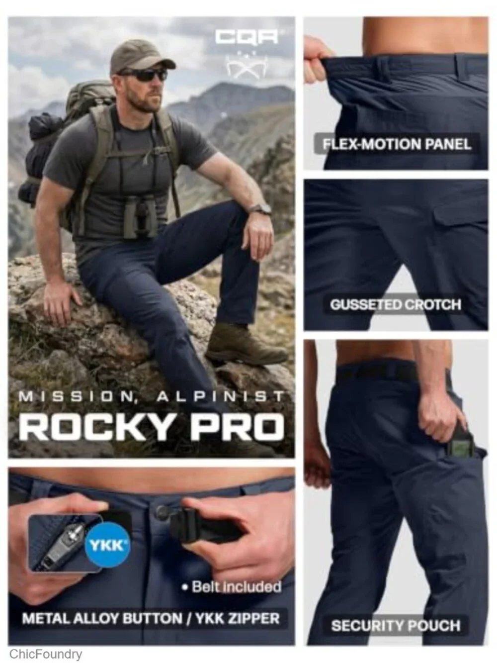 Quick Dry Tactical Pants, Water Resistant, Lightweight Stretch Cargo Work